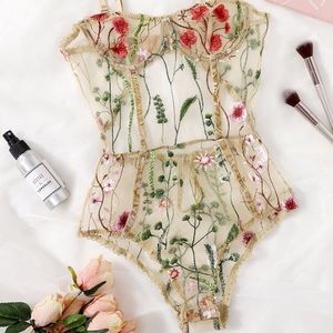 Spring Floral mesh bodysuit